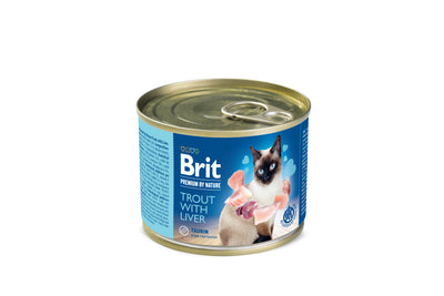 Brit Premium Cat konzerva Trout&Liver 200g- vlhké krmivo s pstruhem a játry