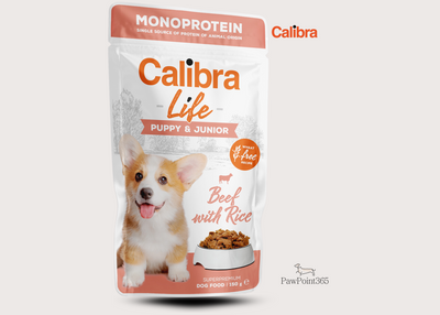 Calibra Dog Life kapsa Puppy&Junior Beef 150g-kapsička pro štěňata