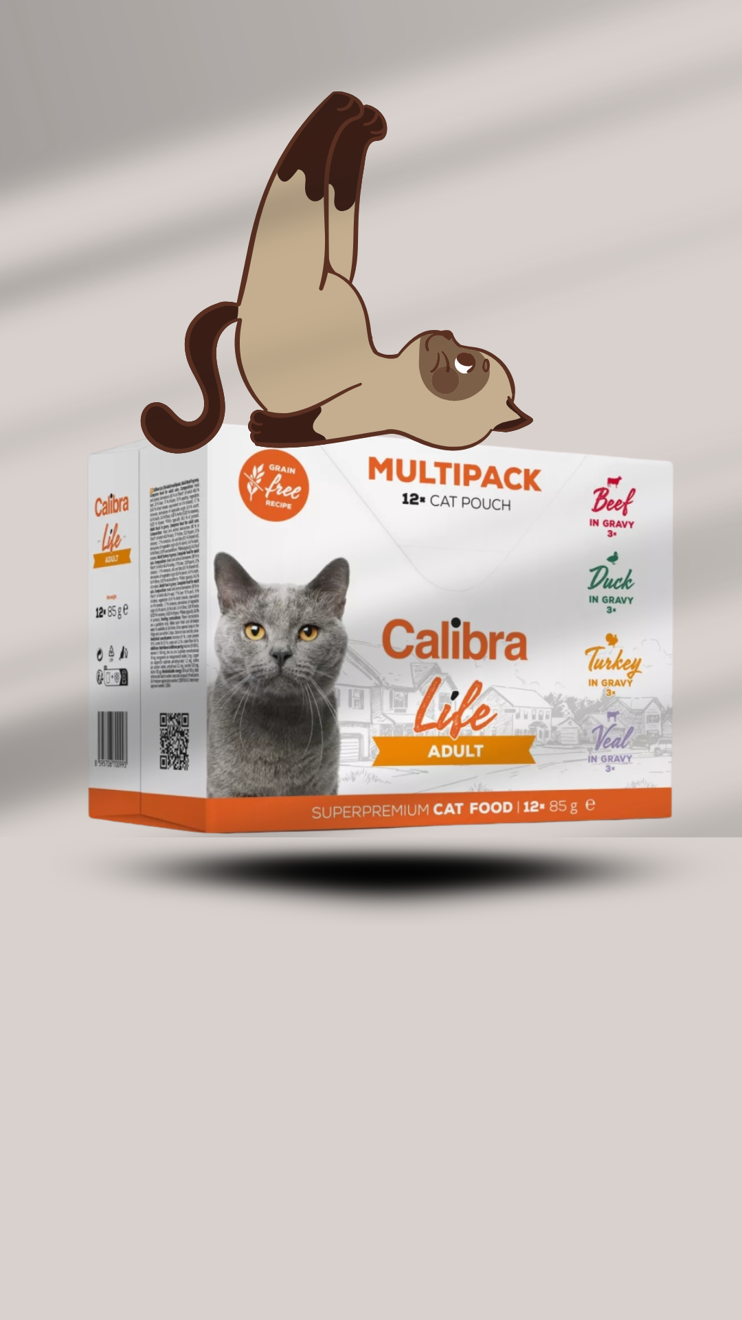Calibra Cat Life kapsa Adult Multipack 12x100g - kapsička pro dospělé kočky