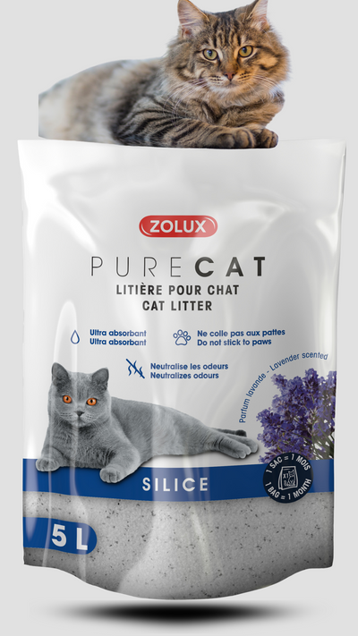 Podestýlka PURECAT levandule silica 5l Zolux
