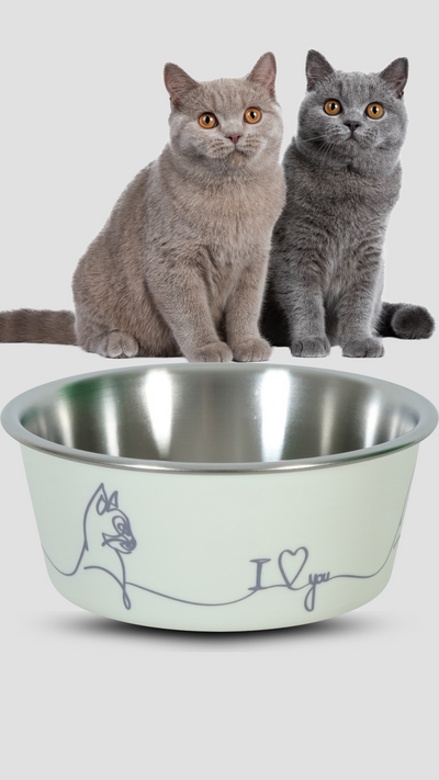 Miska nerez kočka LOVE CAT 400ml Zolux