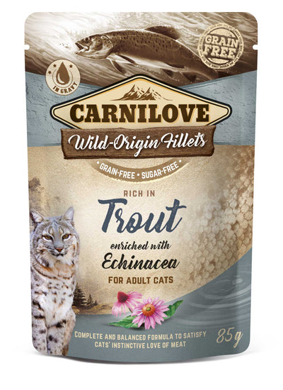 Carnilove Cat Pouch Trout Enriched With Echinacea 85g- dietní kapsička ze pstruha pro kočky