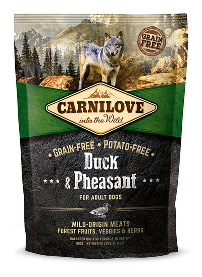 Carnilove Dog Duck & Pheasant for Adult 1,5kg-holistické granule s kachním a bažantem pro psy všech plemen