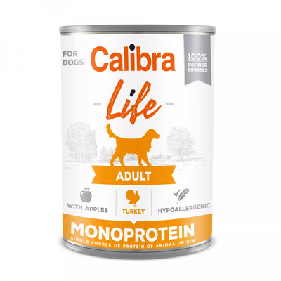 Calibra Dog Life Turkey with apples 400g - krůtí konzerva s jablky pro dospělé psy