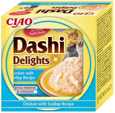 Churu Cat Dashi Delights Chicken with Scallop 70g - rybí vývar, zdravý doplněk