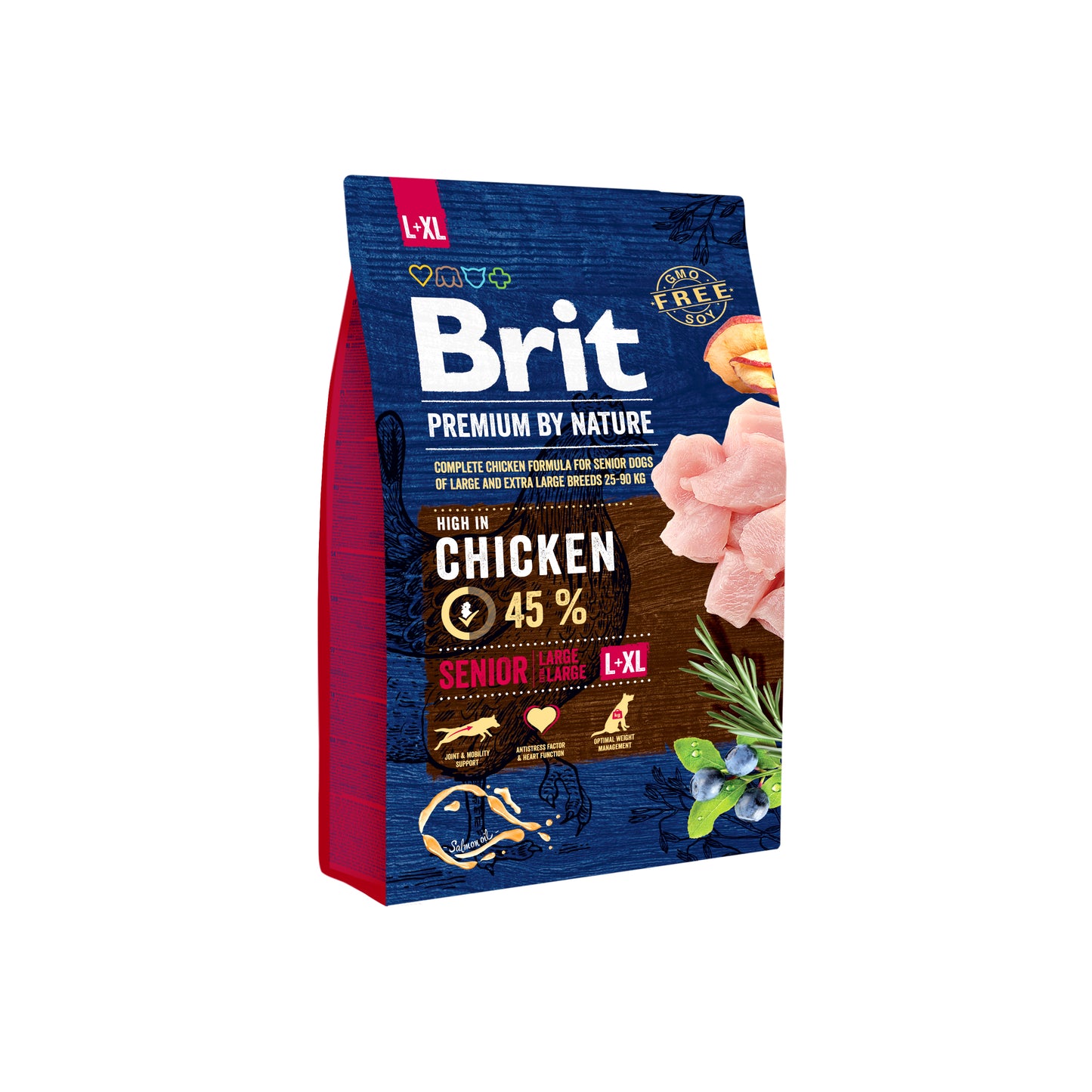 Brit Premium Dog by Nature Senior - granule s kuřecím pro starší psy nad 7 let, velkých plemen