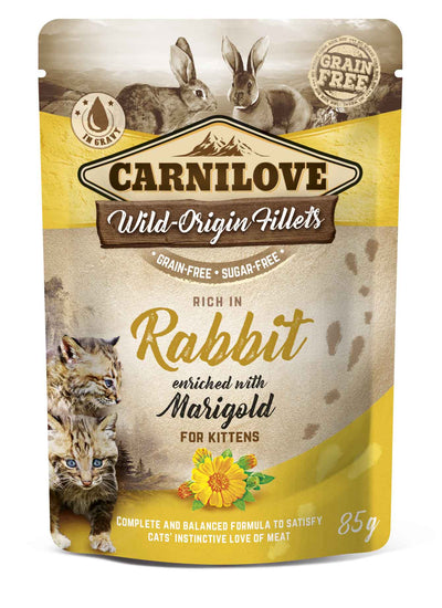 Carnilove Cat Pouch Kitten Rabbit & Marigold 85g-kapsička z králíka pro koťata