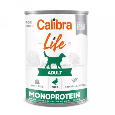 Calibra Dog Life Adult Duck with rice 400g - kachní konzerva s rýží pro dospělé psy