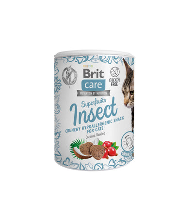 Brit Care Cat Snack Superfruits Insect 100g-hypoalergenní pamlsek pro kočky s hmyzími bílkovinami