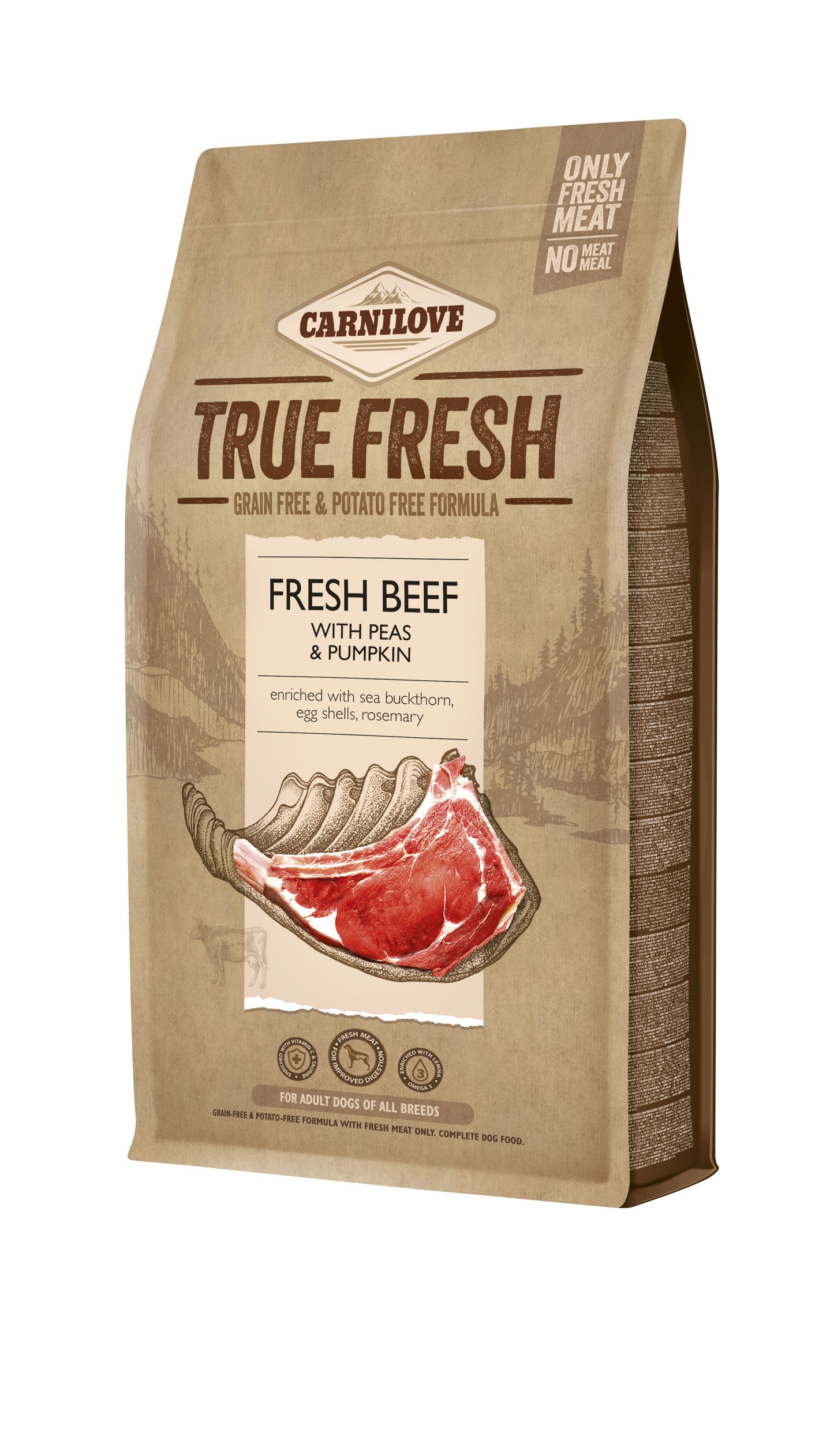 Carnilove Dog True Fresh Beef Adult - ultraprémiové granule s hovězím pro dospělé psy
