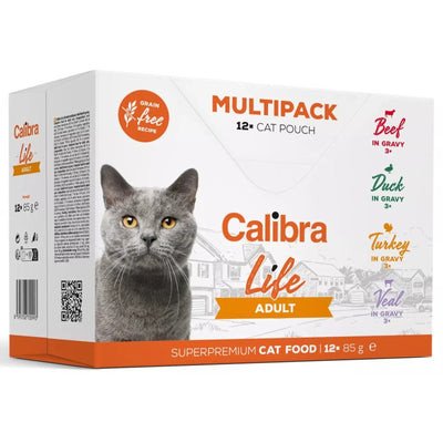 Calibra Cat Life kapsa Adult Multipack 12x100g - kapsička pro dospělé kočky