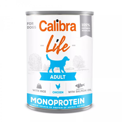 Calibra Dog Life Adult Chicken with rice 400g - konzerva s kuřecím a rýží pro dospělé psy