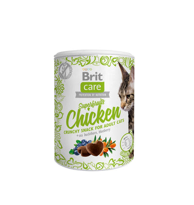 Brit Care Cat Snack Superfruits Chicken 100g- zdravý pamlsek s kuřecím a superovocem pro kočky