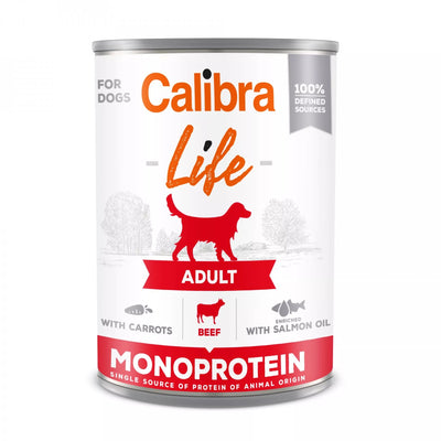 Calibra Dog Life Beef with carrots 400g-hovězí konzerva pro dospělé psy