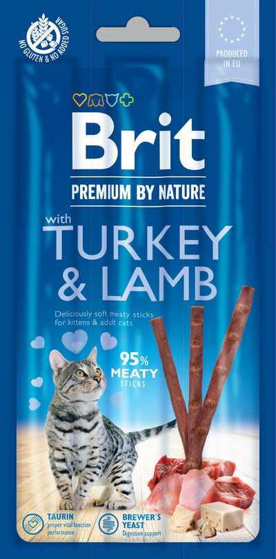 Brit Premium Cat by Nature Sticks Turkey&Lamb 3 ks - pamlsek pro kočky