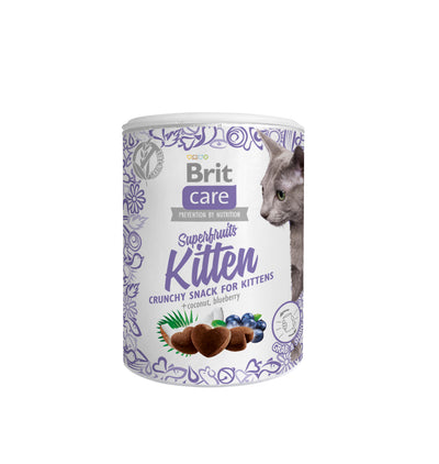 Brit Care Cat Snack Superfruits Kitten 100g - zdravý pamlsek s kuřecím a superovocem pro koťata