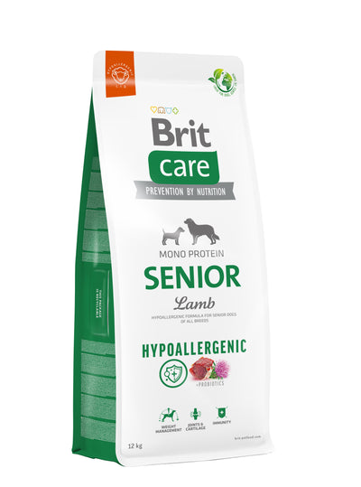 Brit Care Dog Hypoallergenic Senior - hypoalergenní granule s jehněčím pro starší psy nad 7 let