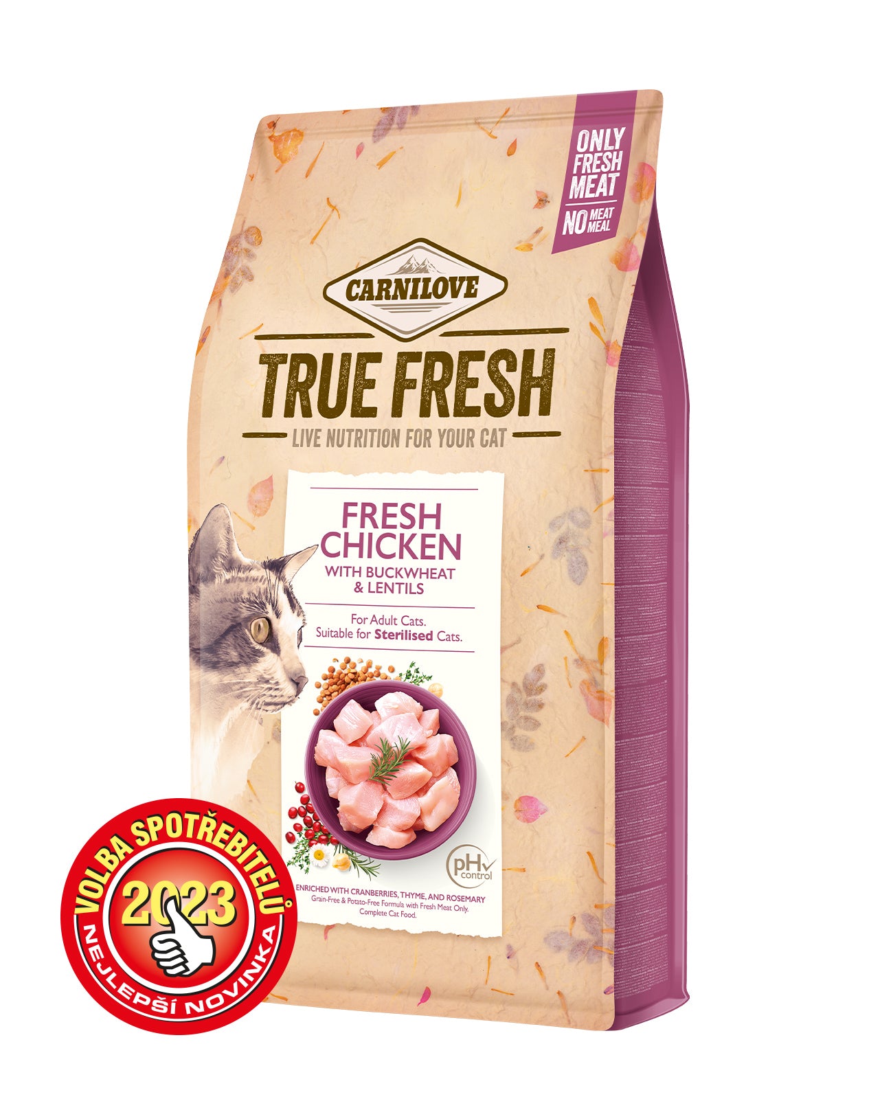 Carnilove Cat True Fresh Chicken 1,8kg - granule s čerstvým kuřecím pro kastrované kočky
