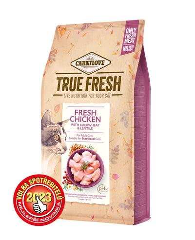 Carnilove Cat True Fresh Chicken 1,8kg - granule s čerstvým kuřecím pro kastrované kočky