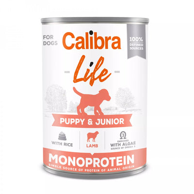 Calibra Dog Life Puppy&Junior 400g - jehněčí konzerva s rýží pro štěňata, březí a kojící feny
