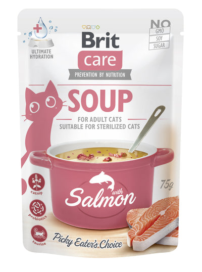 Brit Care Cat Soup with Salmon 75g - polévka s lososem