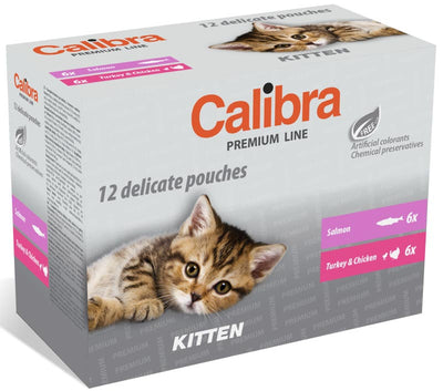 Calibra Cat Premium Kitten multipack 12 ks- mix chutí kapsiček pro koťata