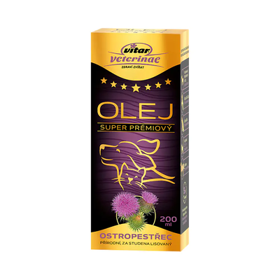 Vitar Veterinae ostropestřec olej 200 ml - zdravá játra a dobré trávení