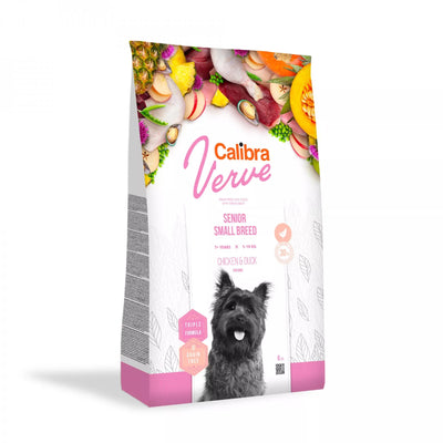 Calibra Dog Verve GF Senior Small Chicken&Duck - granule s kachním a kuřecím bez obilovin pro dospělé psy nad 7 let malých plemen o hmotnosti 1-10 kg