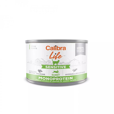 Calibra Cat Life sensitive Rabbit 200g - hypoalergenní konzerva s králičím pro kočky