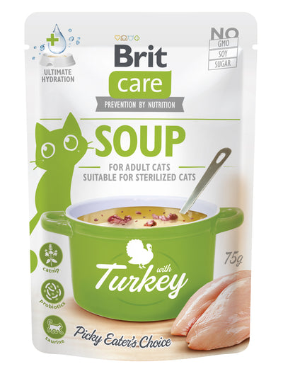 Brit Care Cat Soup s krůtou 75 g – polévka pro kočky bez obilovin