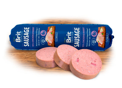 Brit Sausage Chicken & Rabbit 800g - 95% salám s kuřecím a králíkem