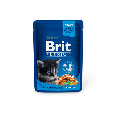 Brit Premium Cat Chicken Chunks for Kitten 100g - kapsička s kuřecím pro koťata
