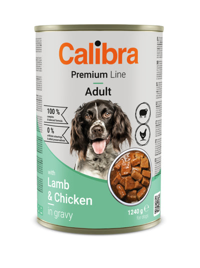 Calibra Dog Premium konz. with Lamb&Chicken 1240g - konzerva s jehněčím a kuřecím pro dospělé psy