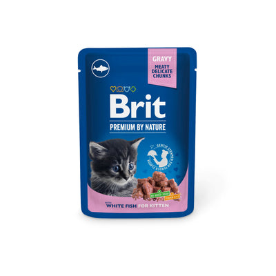 Brit Premium Cat White Fish for Kitten 100g- kapsička s bílou rybou pro koťata
