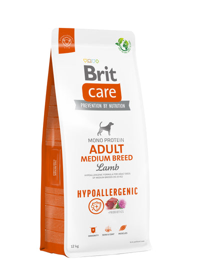 Brit Care Dog Hypoallergenic Adult Medium Breed 12kg - granule s jehněčím pro dospělé psy 10-25 kg