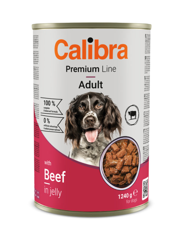 Calibra Dog Premium konz. with Beef 1240g - konzerva s hovězím pro dospělé psy