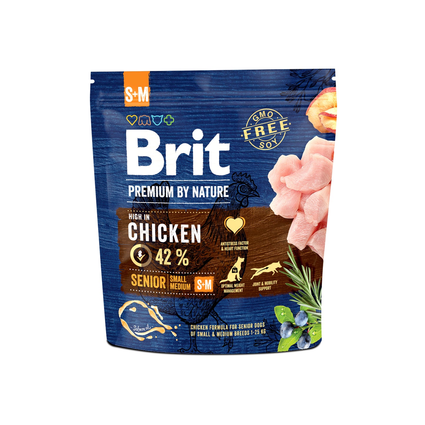 Brit Premium Dog by Nature Senior - granule s kuřecím pro starší psy na 7 let, malých a středních plemen