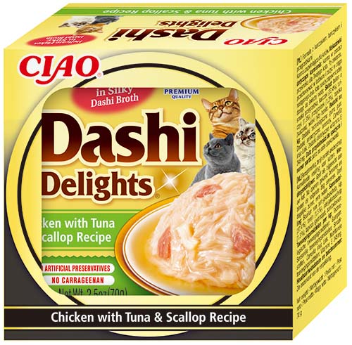 Churu Cat Dashi Delights Chicken with Scallop 70g - rybí vývar, zdravý doplněk