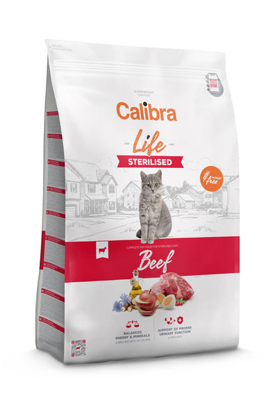 Calibra Cat Life Sterilised Beef 1,5kg - superprémiové granule s hovězím pro kastrované kočky