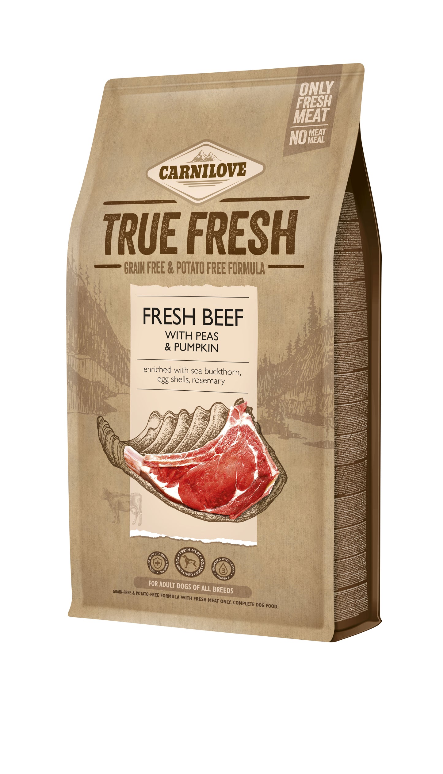 Carnilove Dog True Fresh Beef Adult - ultraprémiové granule s hovězím pro dospělé psy