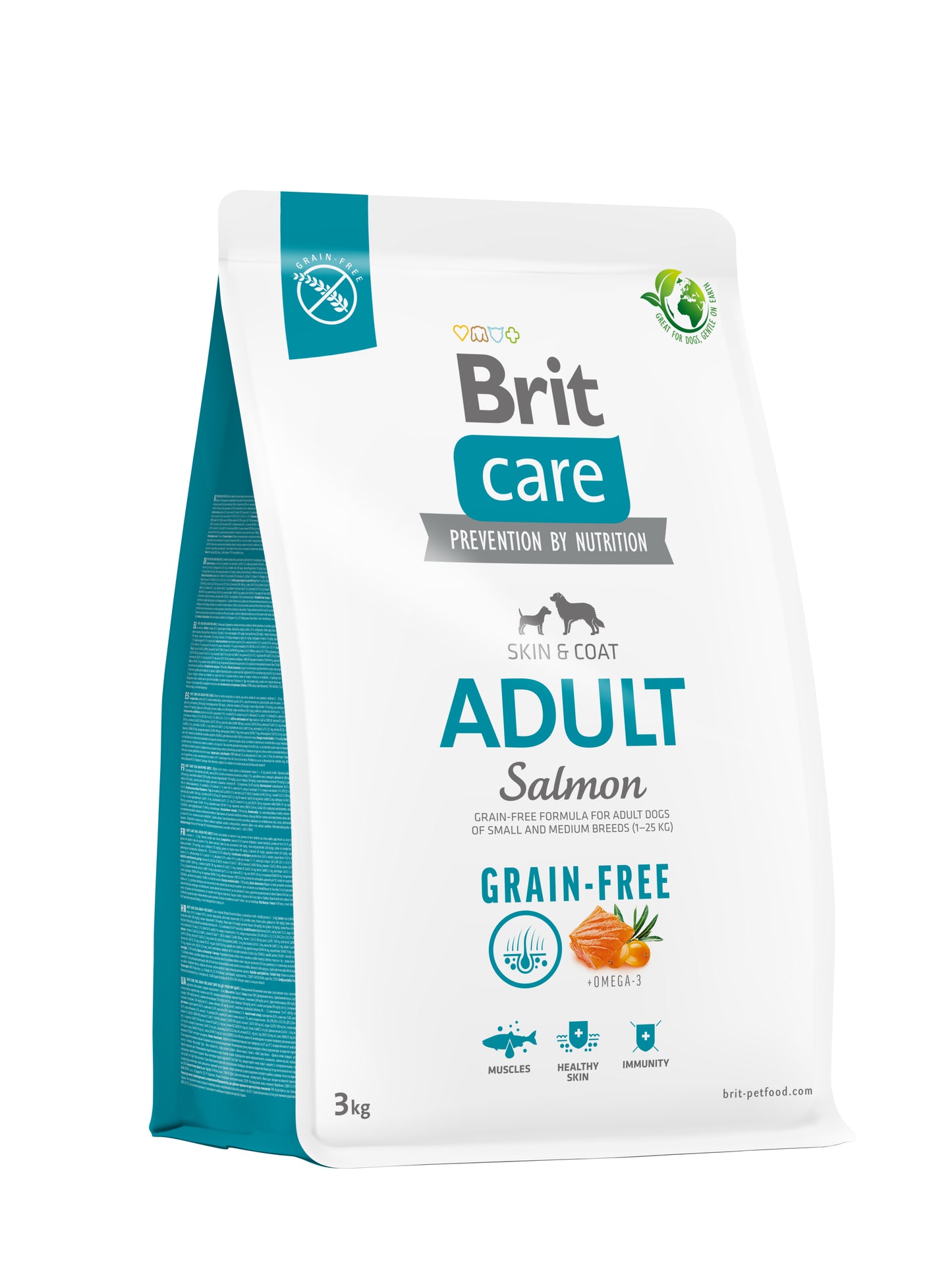 Brit Care Dog Grain-free Adult - bezobilné granule s příchutí lososa pro psy malých a středních plemen