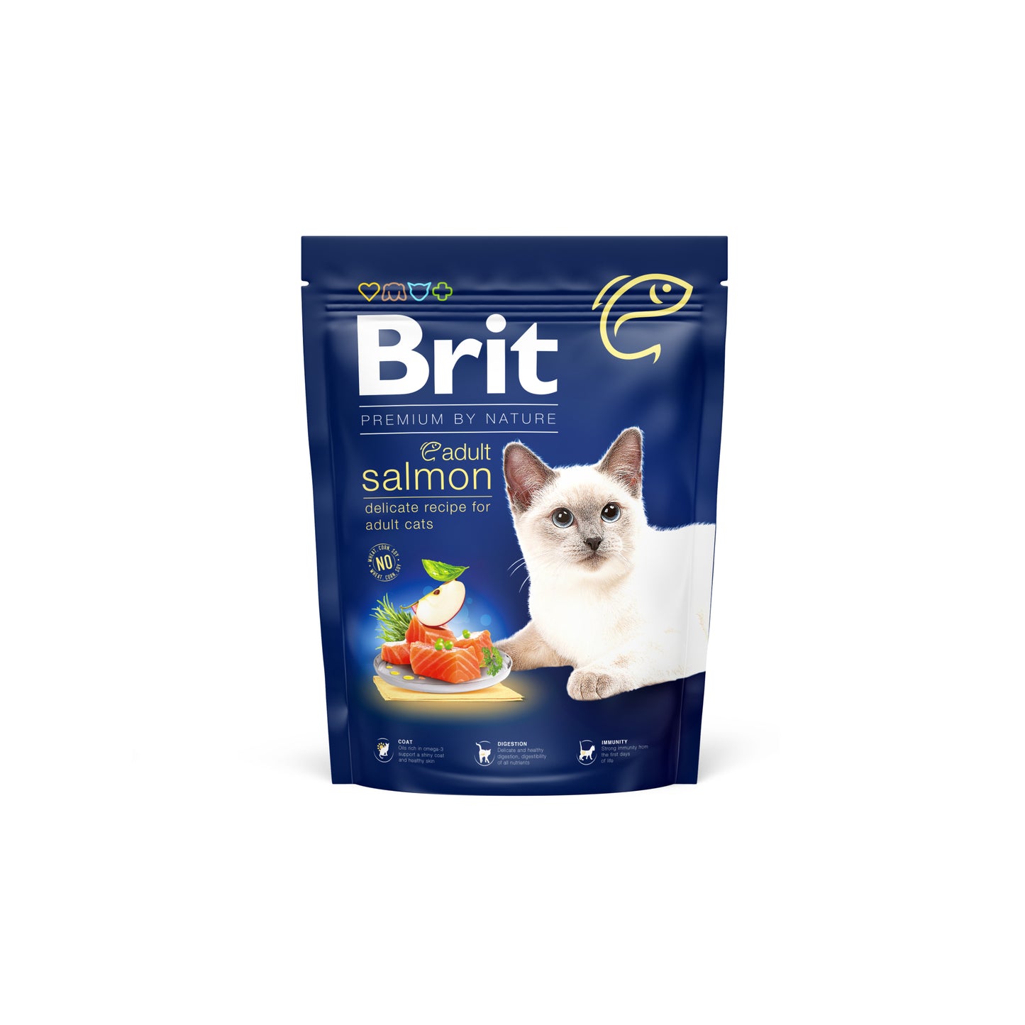 Brit Premium Cat Adult Salmon – prémiové lososové krmivo pro dospělé kočky