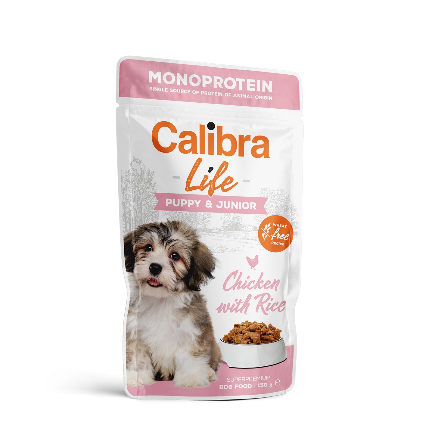 Calibra Dog Life kapsička pro štěňata s kuřecím masem. Bez obilovin a chemie, s vitamíny pro zdravý růst. Balení 150 g