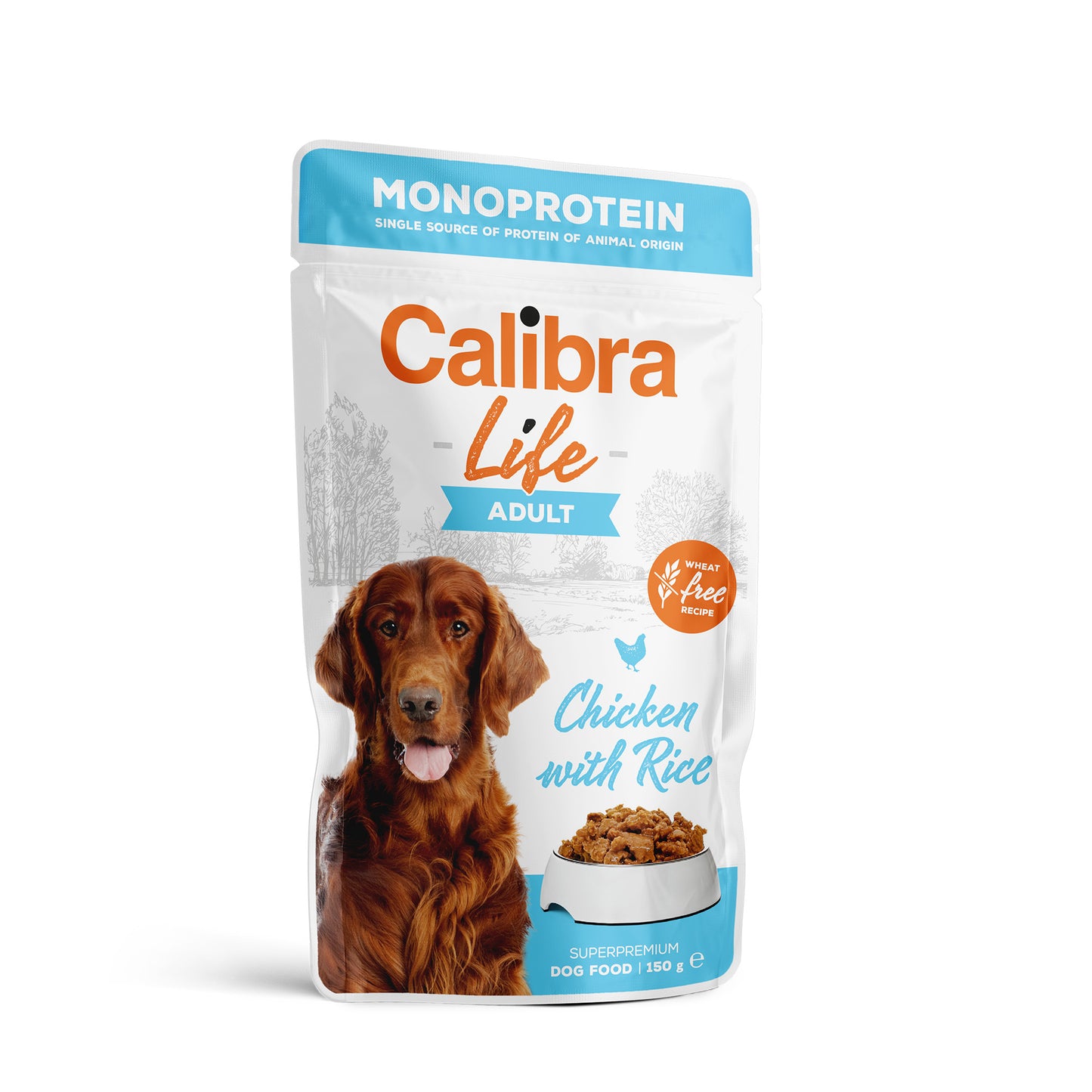 Calibra Dog Life kapsička pro dospělé psy- kuřecí maso. Bez obilovin a konzervantů, s vitamíny pro zdraví a vitalitu. Balení 150 g.