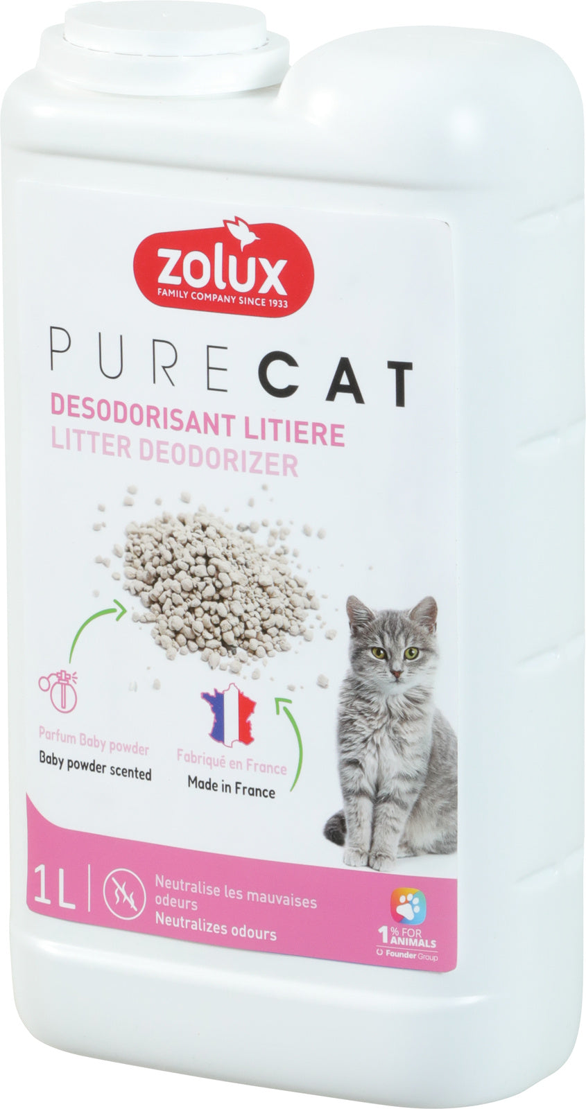 Deodorant PURECAT baby powder 1l Zolux
