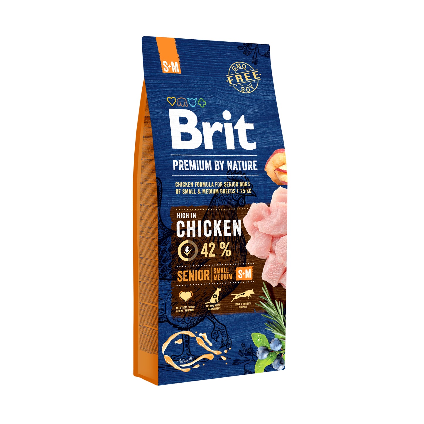 Brit Premium Dog by Nature Senior - granule s kuřecím pro starší psy na 7 let, malých a středních plemen