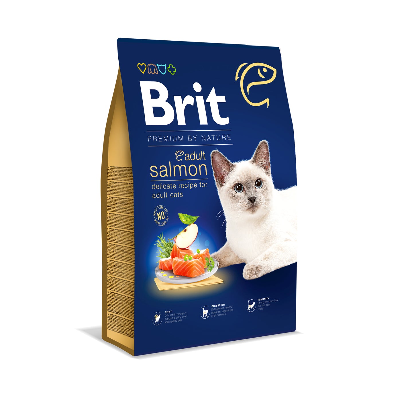 Brit Premium Cat Adult Salmon – prémiové lososové krmivo pro dospělé kočky