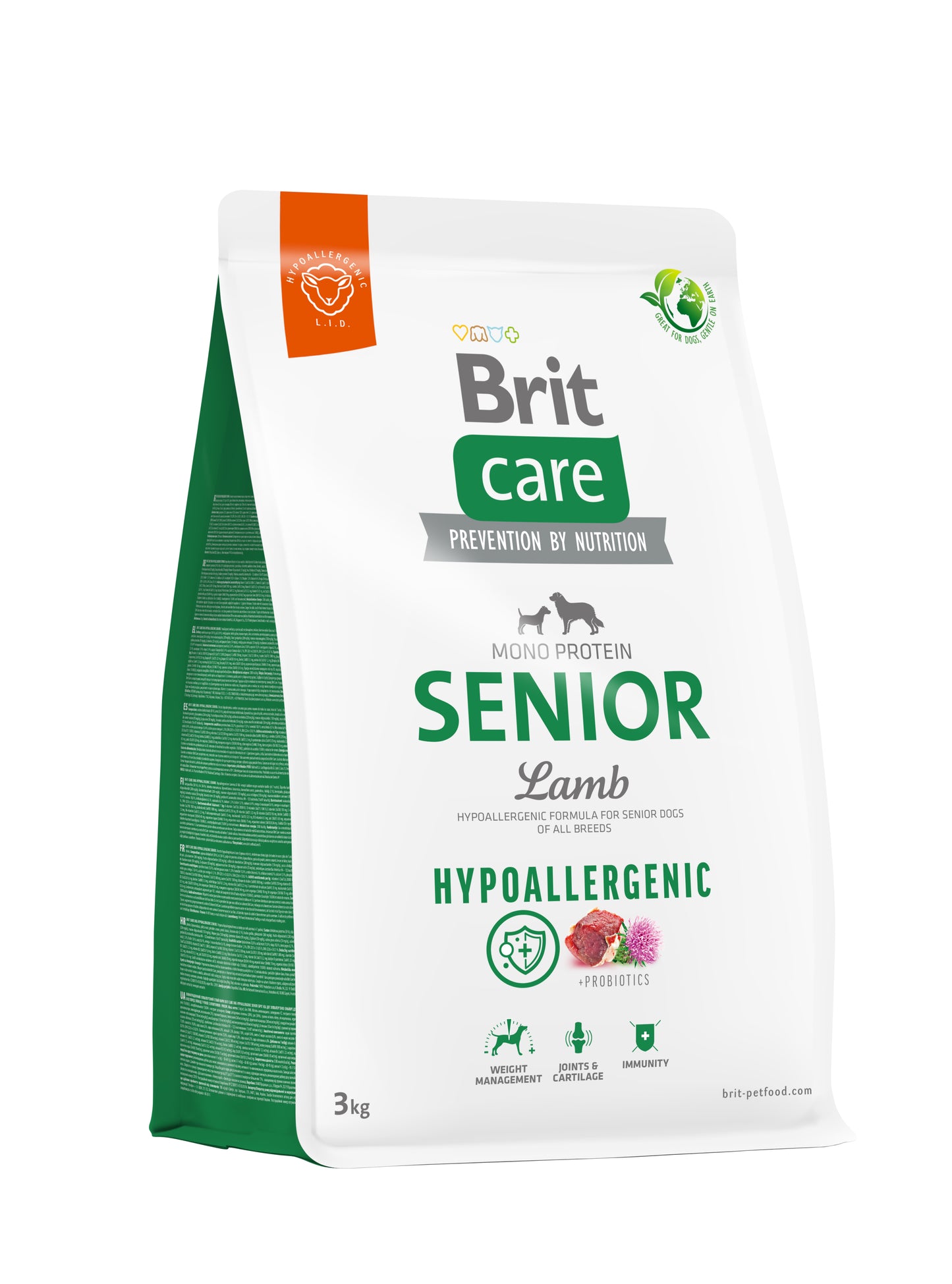 Brit Care Dog Hypoallergenic Senior - hypoalergenní granule s jehněčím pro starší psy nad 7 let