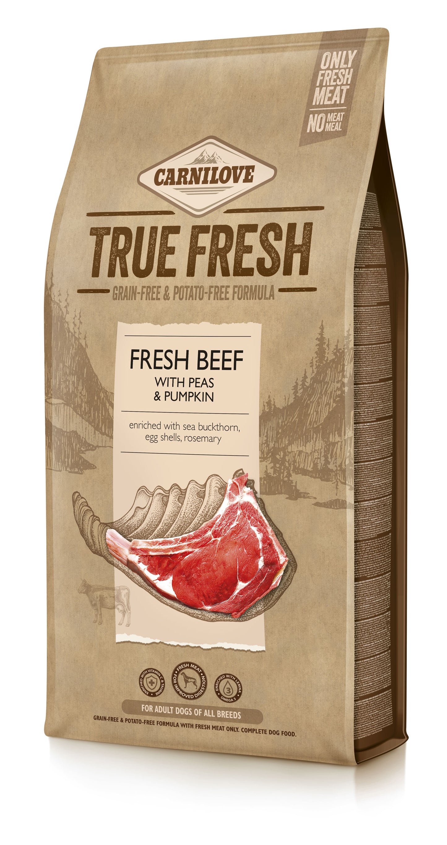 Carnilove Dog True Fresh Beef Adult - ultraprémiové granule s hovězím pro dospělé psy