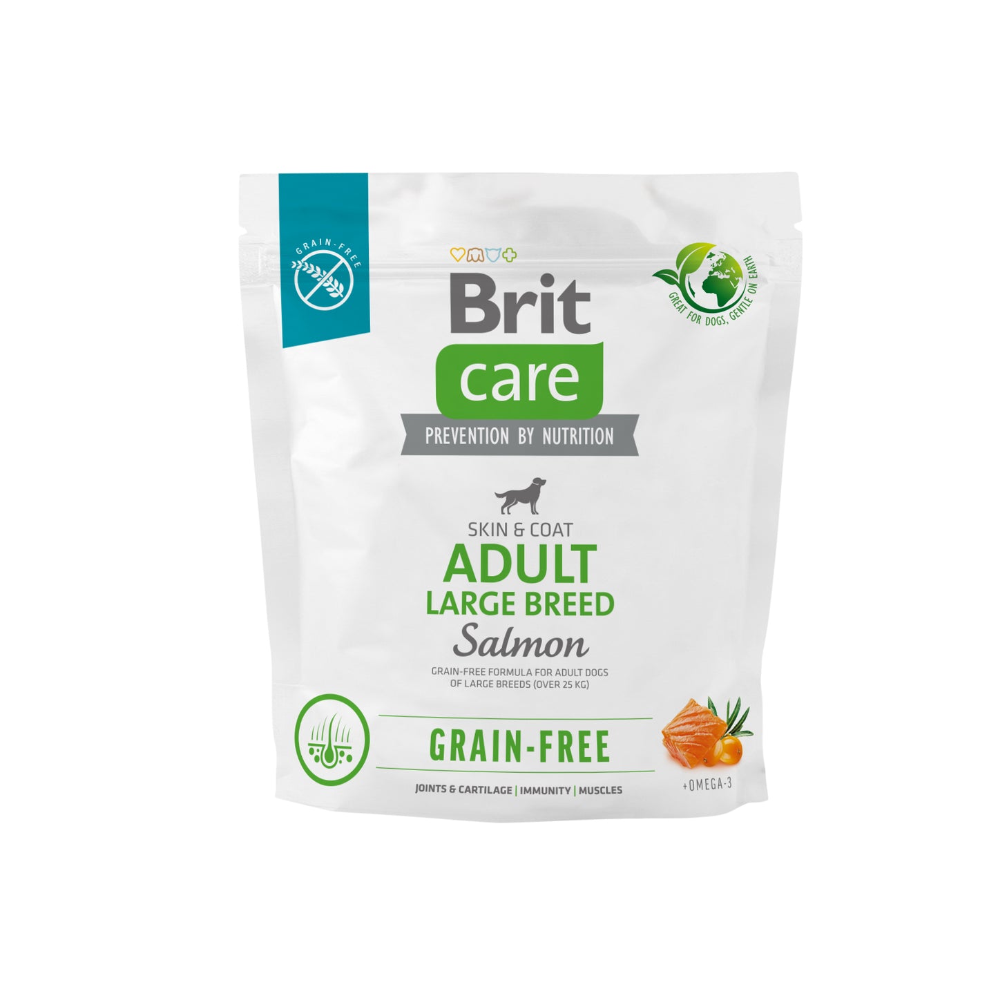 Brit Care Dog Grain-free Adult Large Breed - bezobilné granule s lososem pro psy velkých plemen